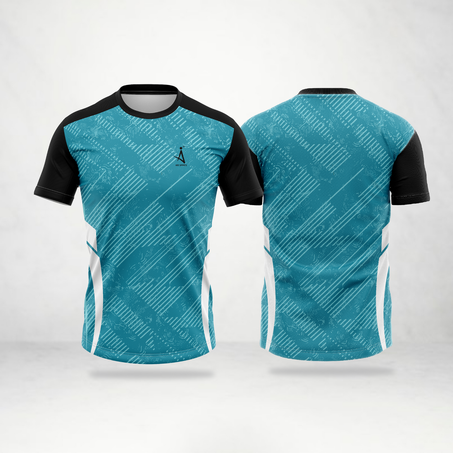 Teal Abstract Pattern Sports Jersey