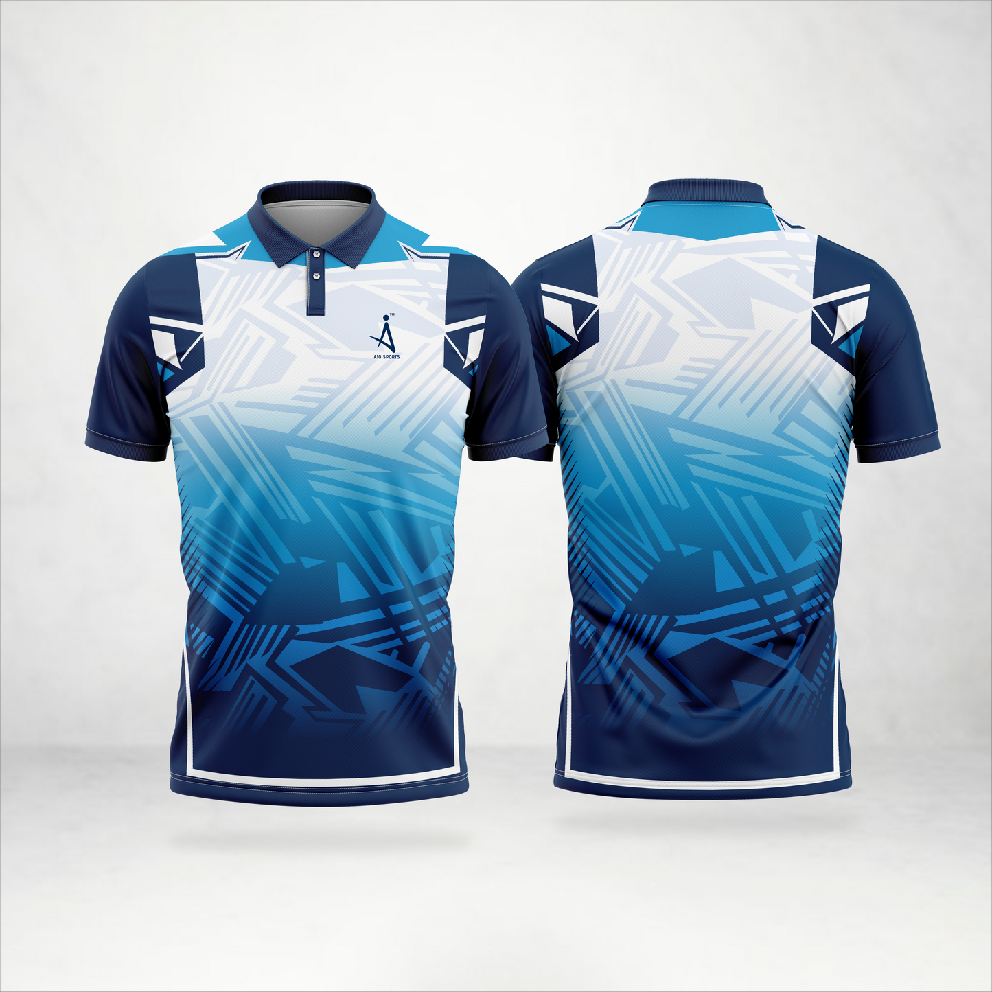 Blue Abstract Gradient Polo Sports Jersey