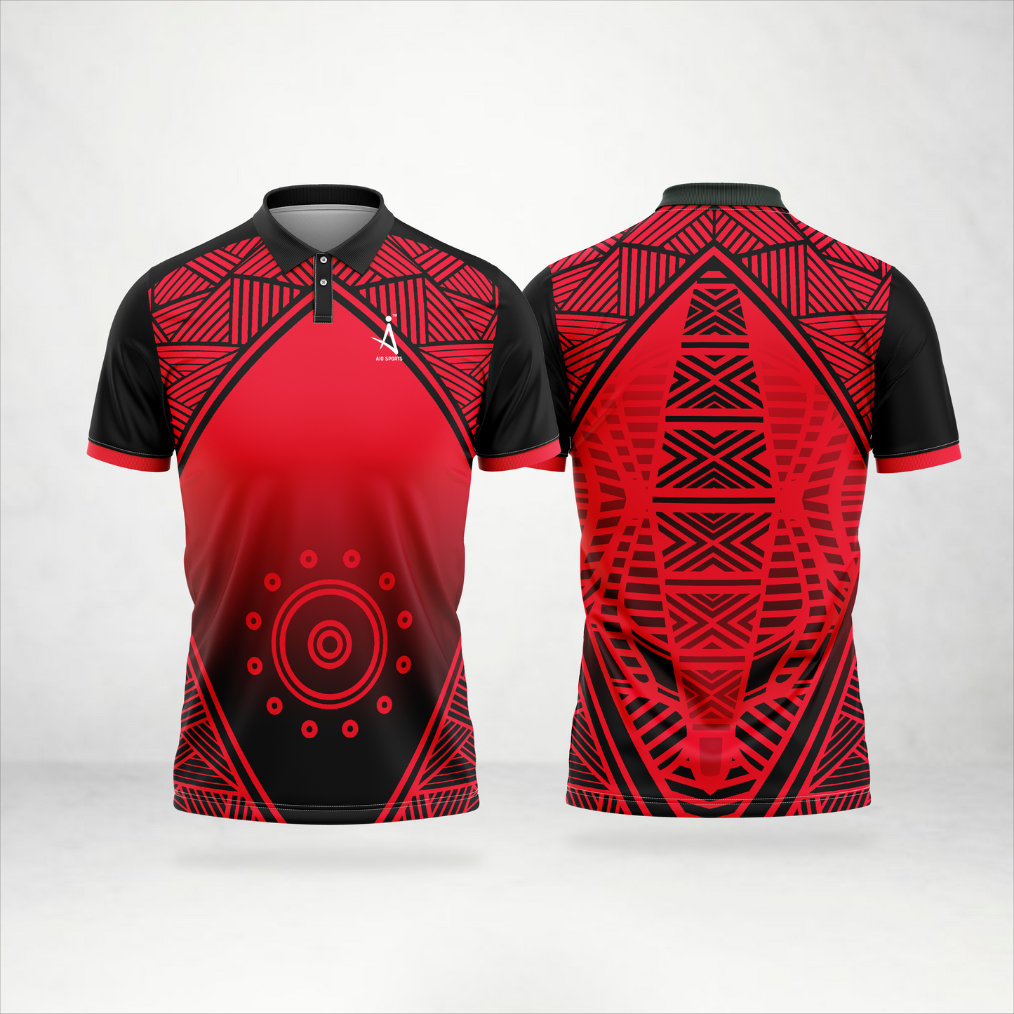 Crimson Geo Pro Sports Polo Jersey