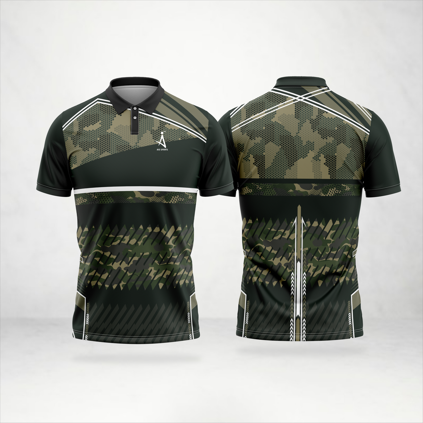 Army Camo Pattern Polo Sports Jersey