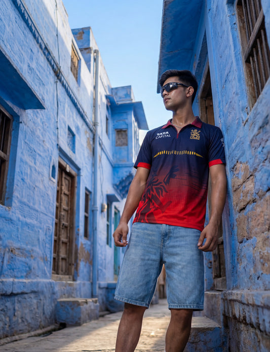 Buy RCB Jersey with Name & Number Print | Royal Challengers Bangalore Fan Jersey