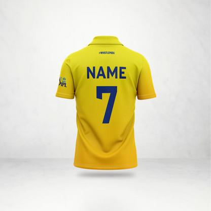 Chennai Yellow Fan Jersey – Custom Name & Number | Cricket Supporter Jersey
