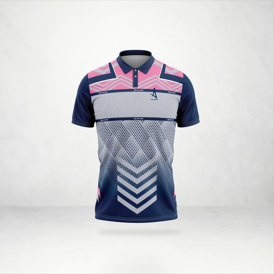 Navy & Pink Chevron Polo Sports Jersey