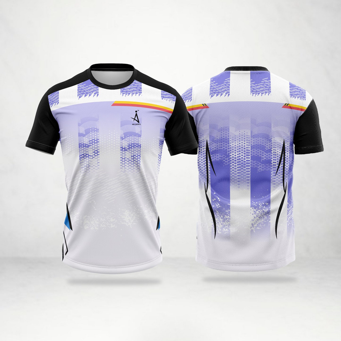 White & Lavender Gradient Sports Jersey