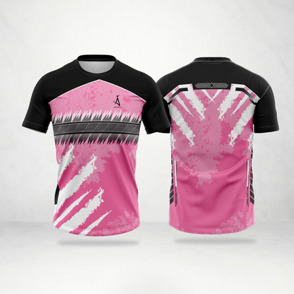 Pink Lightning Pattern Sports Jersey