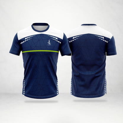 Navy Blue Geometric Sports Jersey