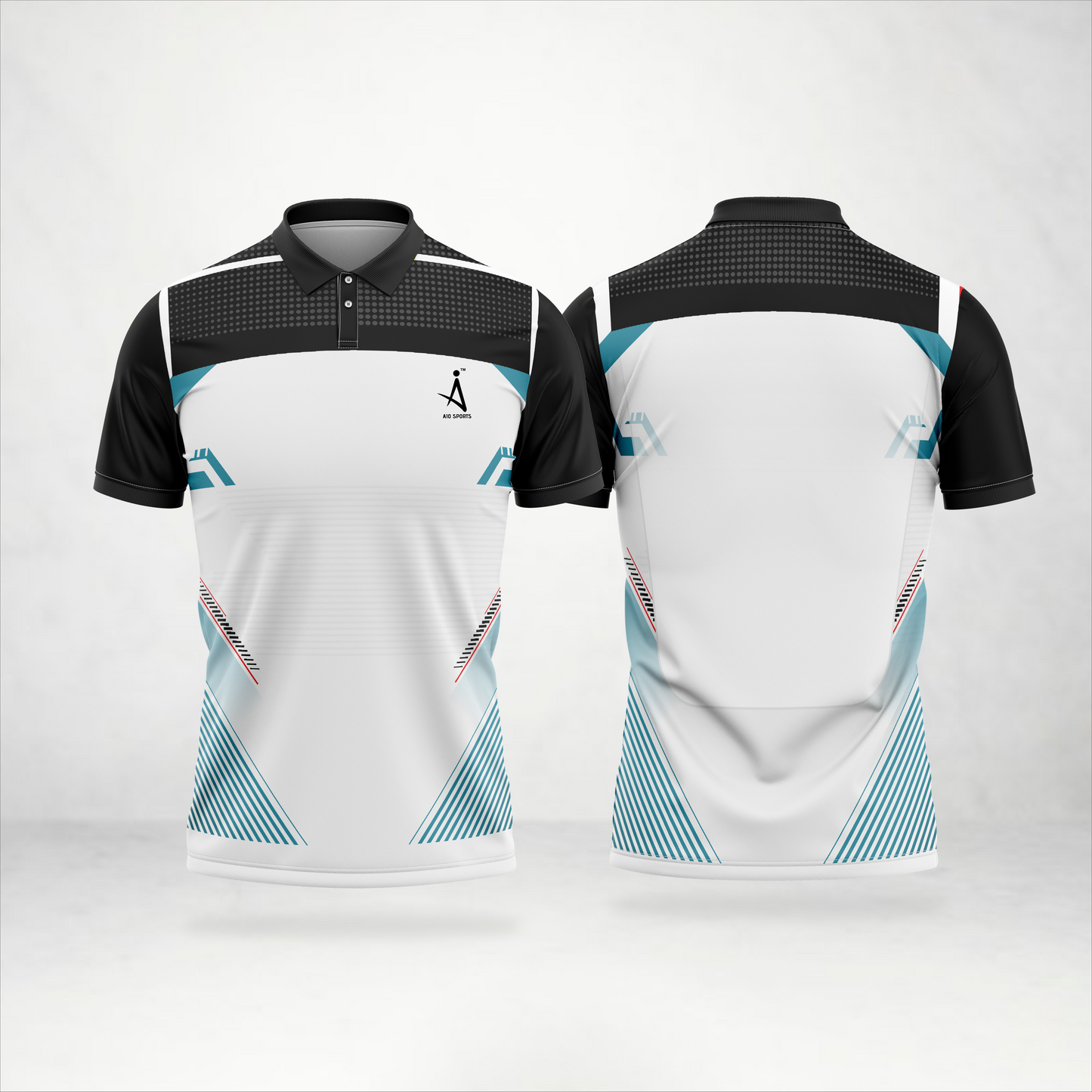 White & Teal Polo Team Jersey – AioSports