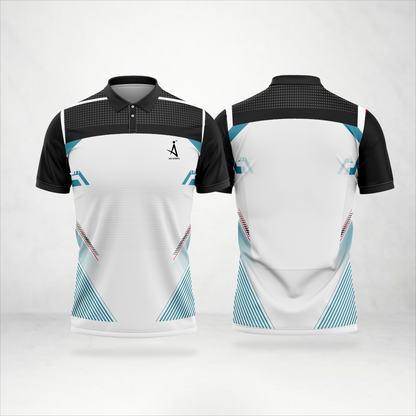 White & Teal Polo Team Jersey – AioSports