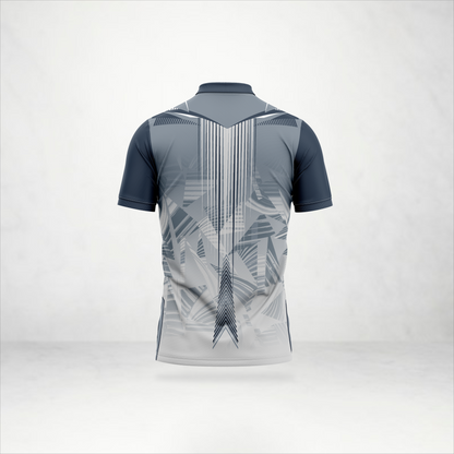 Steel Grey Abstract Texture Polo Jersey