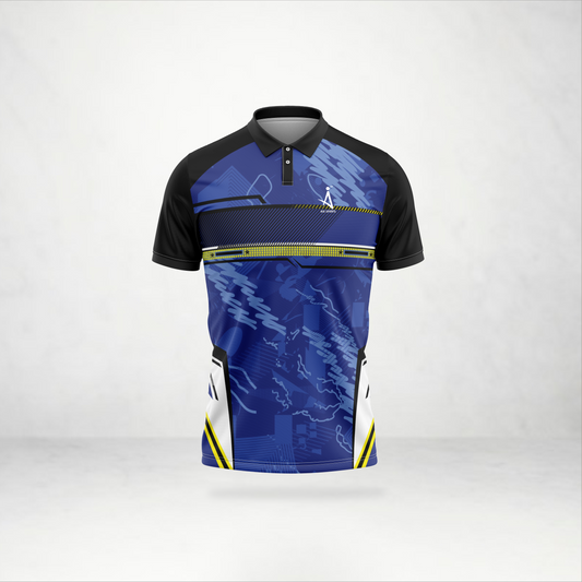 AIO Sports Storm Blue Performance Polo Jersey