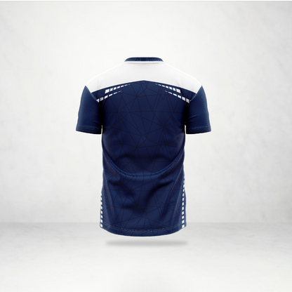 Navy Blue Geometric Sports Jersey