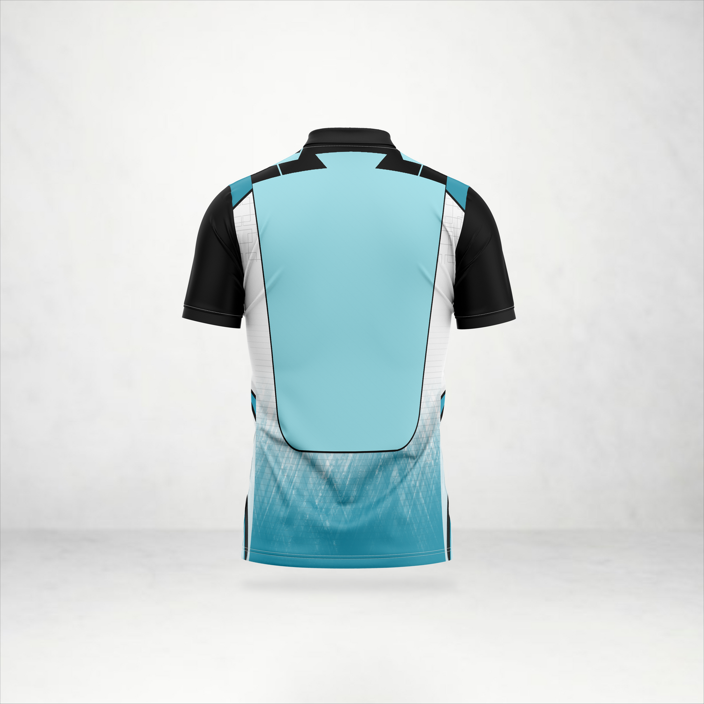 White & Cyan Tech Pattern Polo Jersey – AioSports