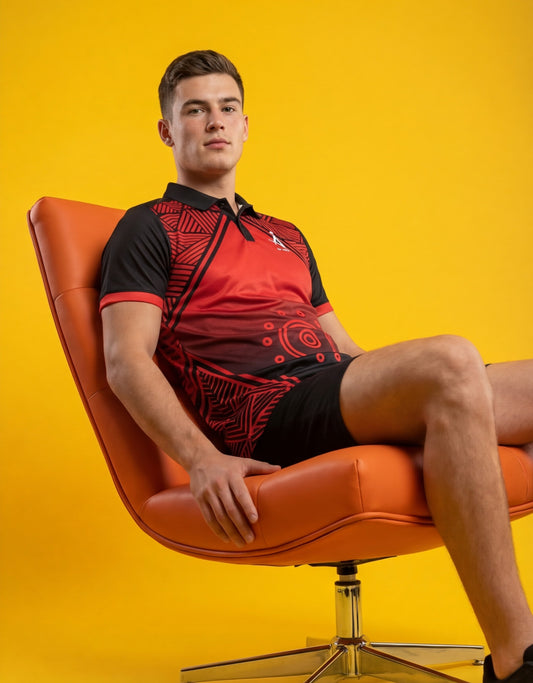 Crimson Geo Pro Sports Polo Jersey