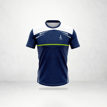 Navy Blue Geometric Sports Jersey