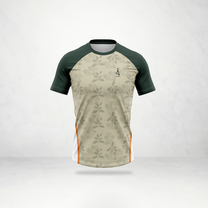 Olive Green Floral Sports Jersey