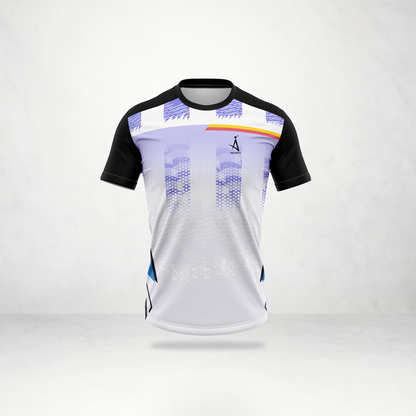 White & Lavender Gradient Sports Jersey