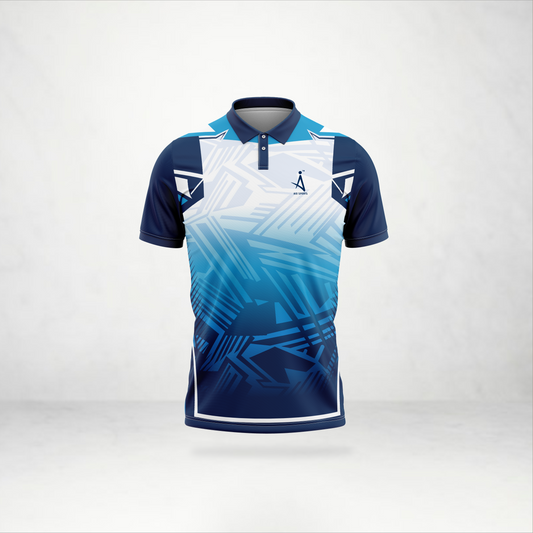 Blue Abstract Gradient Polo Sports Jersey