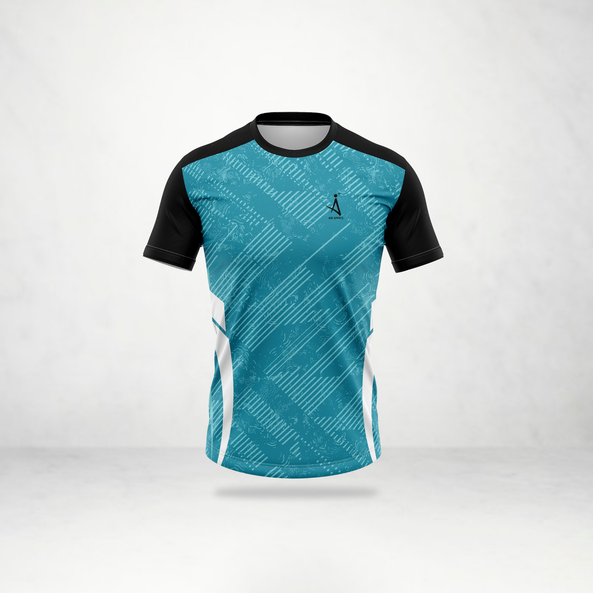 Teal Abstract Pattern Sports Jersey