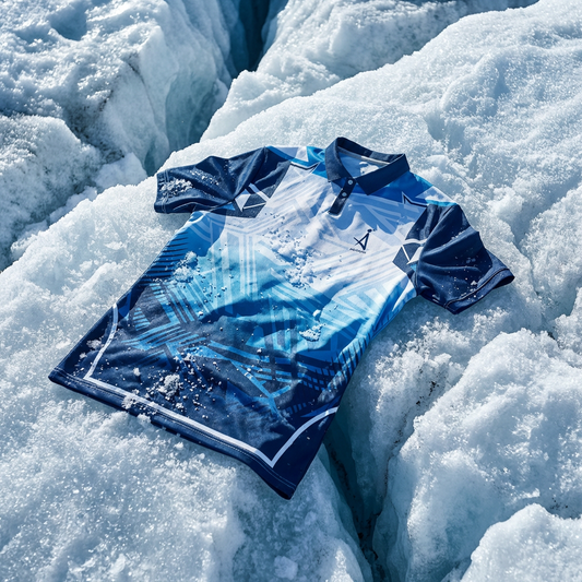 Blue Abstract Gradient Polo Sports Jersey